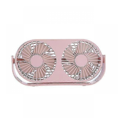 (PINK) Double Head Fan 360 Adjustable Usb Mini Aromatherapy Fan