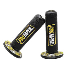(Yellow black) Motorcycle Handle Grips Motocross Protaper Grip Handlebar Dirt Pit Bike 7/8" Handlebar Rubber Gel Dual Density Mx Grips