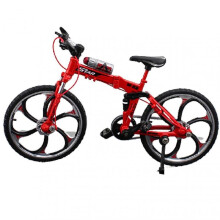 (Folding Mountain Bike, Red) Mini Bicycle Model Toy Alloy Plastic Downhill Mountain Bike Toys Gifts For Boys
