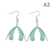 (1 Pair, Light green) New Fashion Clitoris Earrings For Women Minimalist Drop Earrings Jewelry