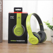 (Green) P47 Over-Ear Bluetooth Headphones - Wireless Foldable Headset with Active Noise Cancelling & Microphone