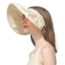 (Light brown) Foldable Women's Sun Protection Sun Hat Outdoor Shell Fisherman's Hat Multifunctional Hair Band Hat