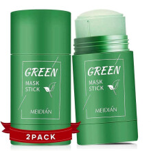 Green Tea Mask Stick for Face(2 PCS), Blackhead Remover, Deep Pore Cleansing, Moisturizing, Brightening for Men and Women