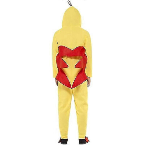 (S) Men's Chicken Costume, Yellow Poultry Halloween Jumpsuit 2