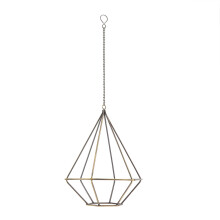 Gancio geometrico in metallo con catena, finitura dorata, per Tillandsia, ideale per esporre piante aeree, decorazione per casa e ufficio, set regalo.