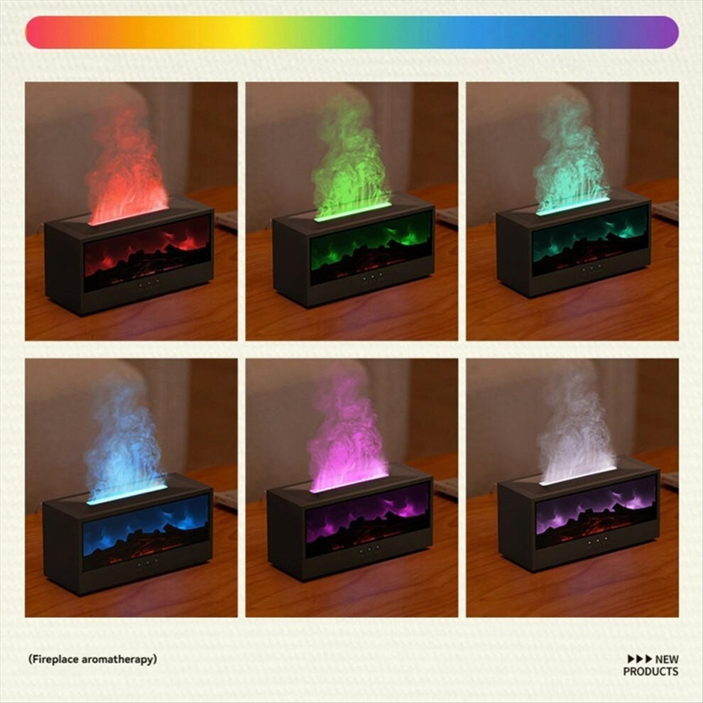 Flame Essential Oil Diffuser 3Dflame Fireplace Aromatherapy Machine Colorful Humidifier With Remotecontrol For Bedroom A 4851755669761