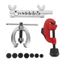 Double Single Flaring Tool Kit 45 Alloy Steel with 7 Adapters