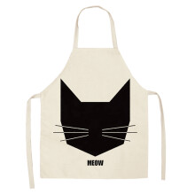 Cute Cat Apron Japanese Style Cartoon Animal Waterproof Adjustable Kitchen Cooking Bib For Home Restaurant Bar