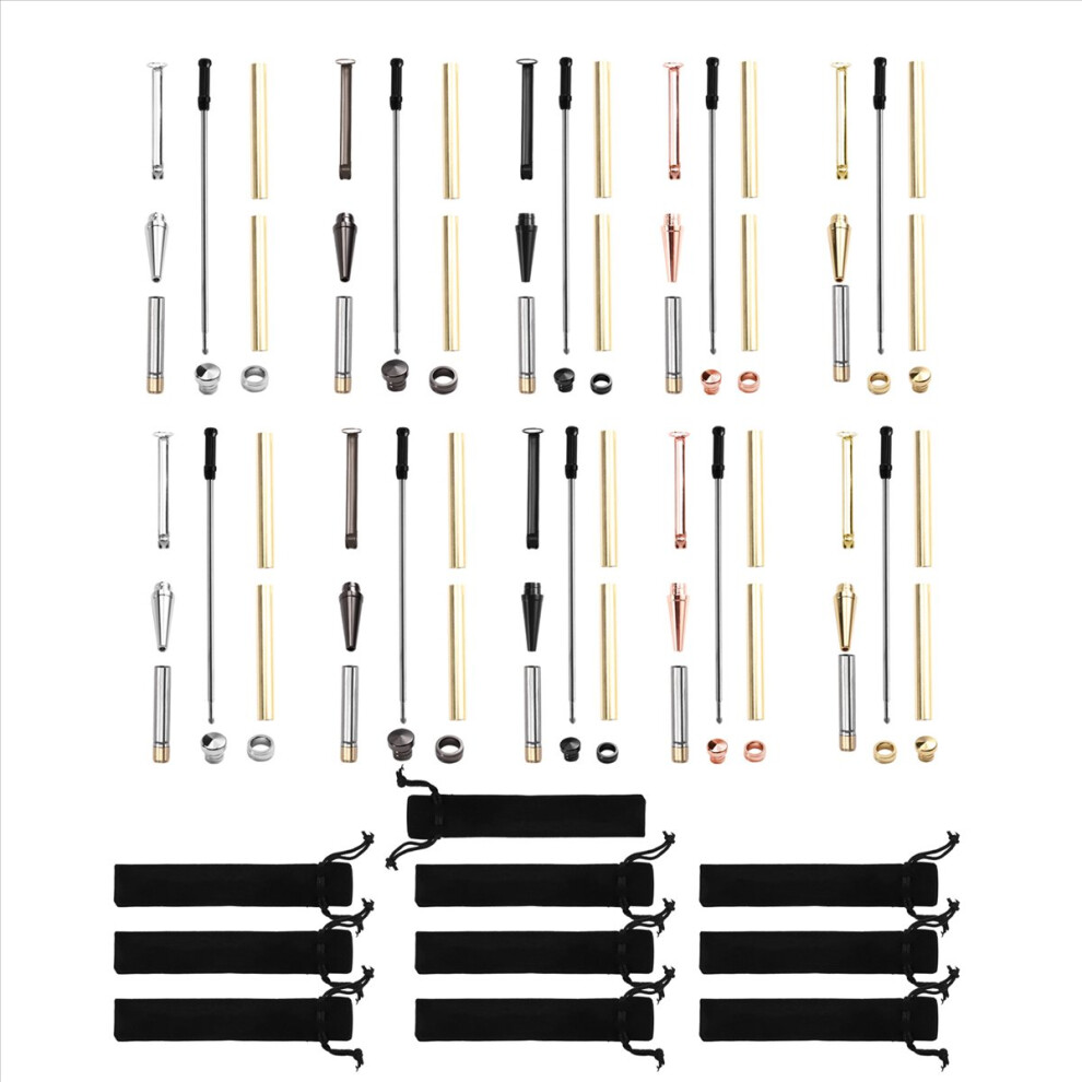 Slimline Pen Kit For Wood Turning 10 Pack With Multiple Finishes 7Mm Twist 4851249036352