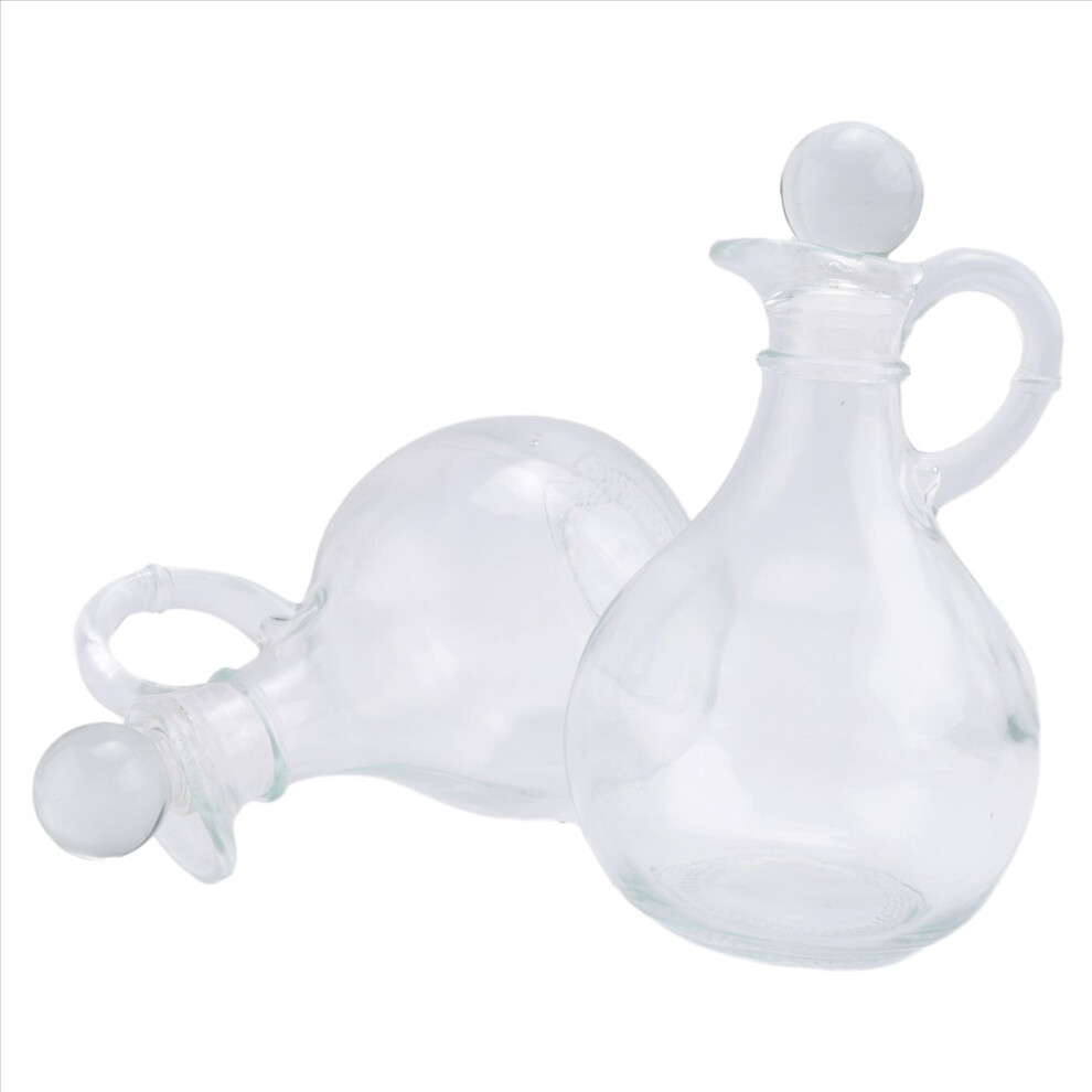Glass Oil And Vinegar Bottles (2 Piece Set) Round Dispenser Bottle With Stopper 4851755672044