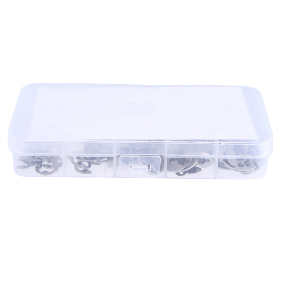 120Pcs 304 Stainless Steel E Clip Washer Assortment Kits Circlip Retaining Ring For Shaft Fastener M1.5-M10 4851249036680