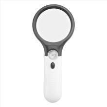 3-LED-Licht, 45-fache Vergrößerung, Handlupe, Leselupe, Schmucklupe
