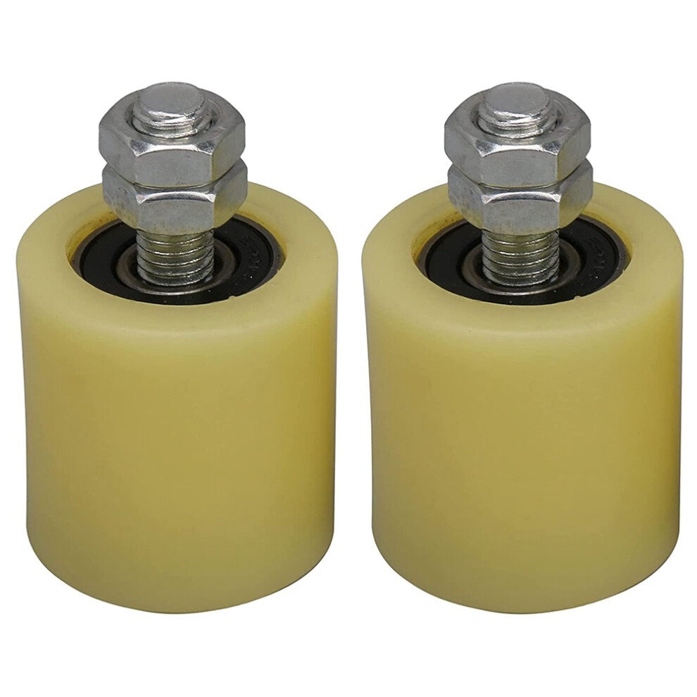 2Pcs 48X50mm Nylon Steel Flat Roller Bearing Guiding Wheel 6201 M12 Screw For Electric Door Sliding Gate Yellow/Silver 4851249036895