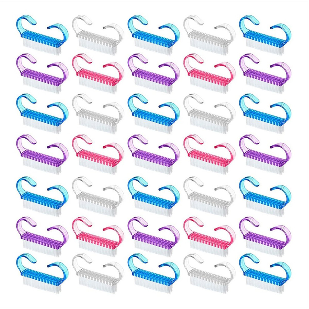 200 Pcs Handle Grip Nail Brush Fingernail Scrub Cleaning Cleaner Brushes Scrubber Bulk for Men Women Hands 4 Colors