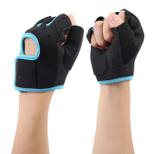 Unisex Half Finger Sports Gloves L Blau Atmungsaktiv Antirutsch