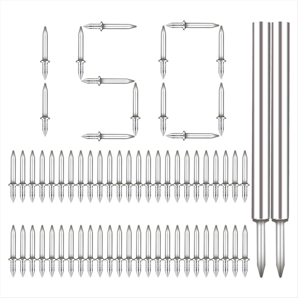 150Pcs Baseboard Seamless Nails Double-Headed Screw, Skirting Line Special Invisible Security With Sleeve Tool 4851249034082