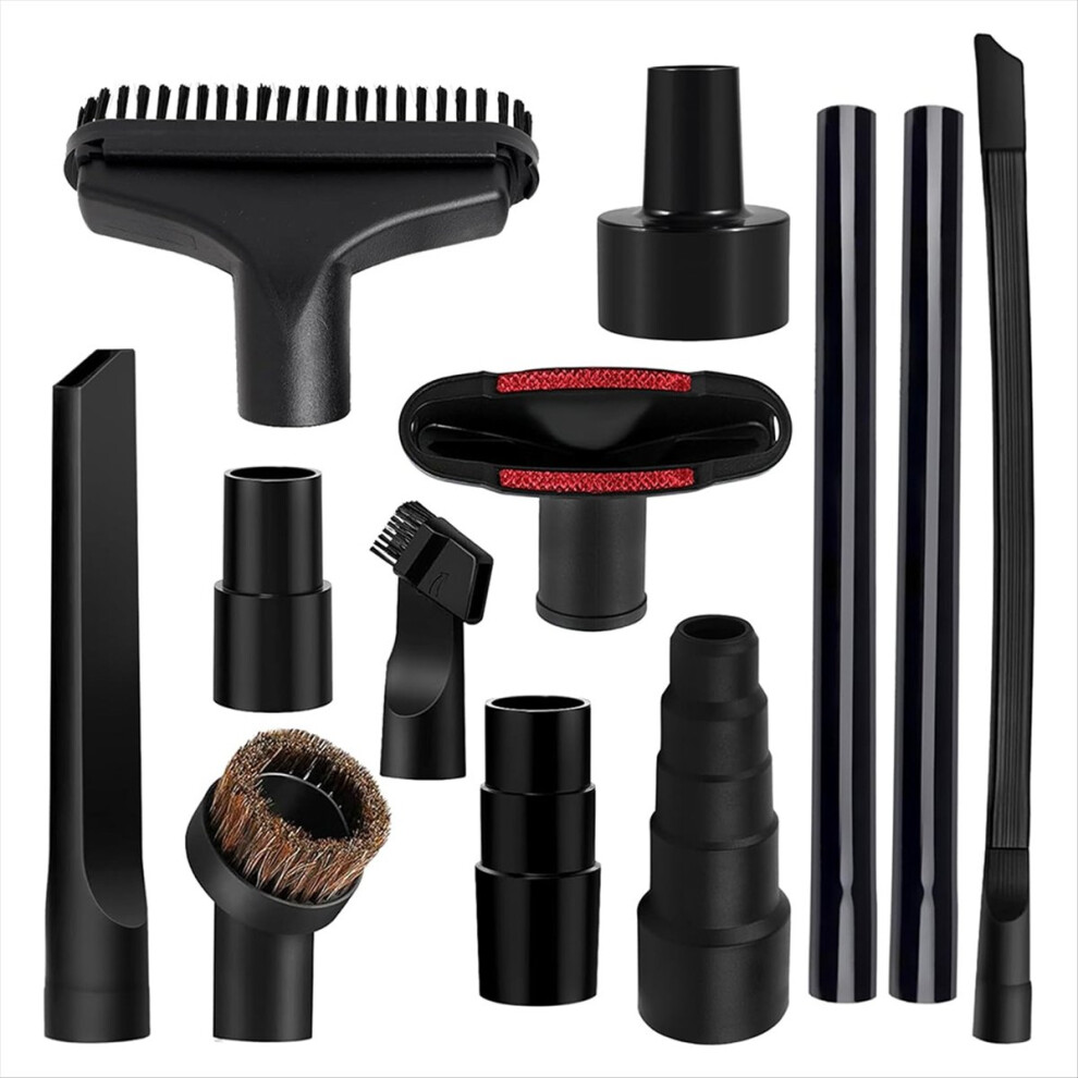 12Pcs Universal Vacuum Attachments 1-1/4In Cleaners Accessories Brush Extension Wand Nozzle Crevice Tool Wet Dry 4851755666135