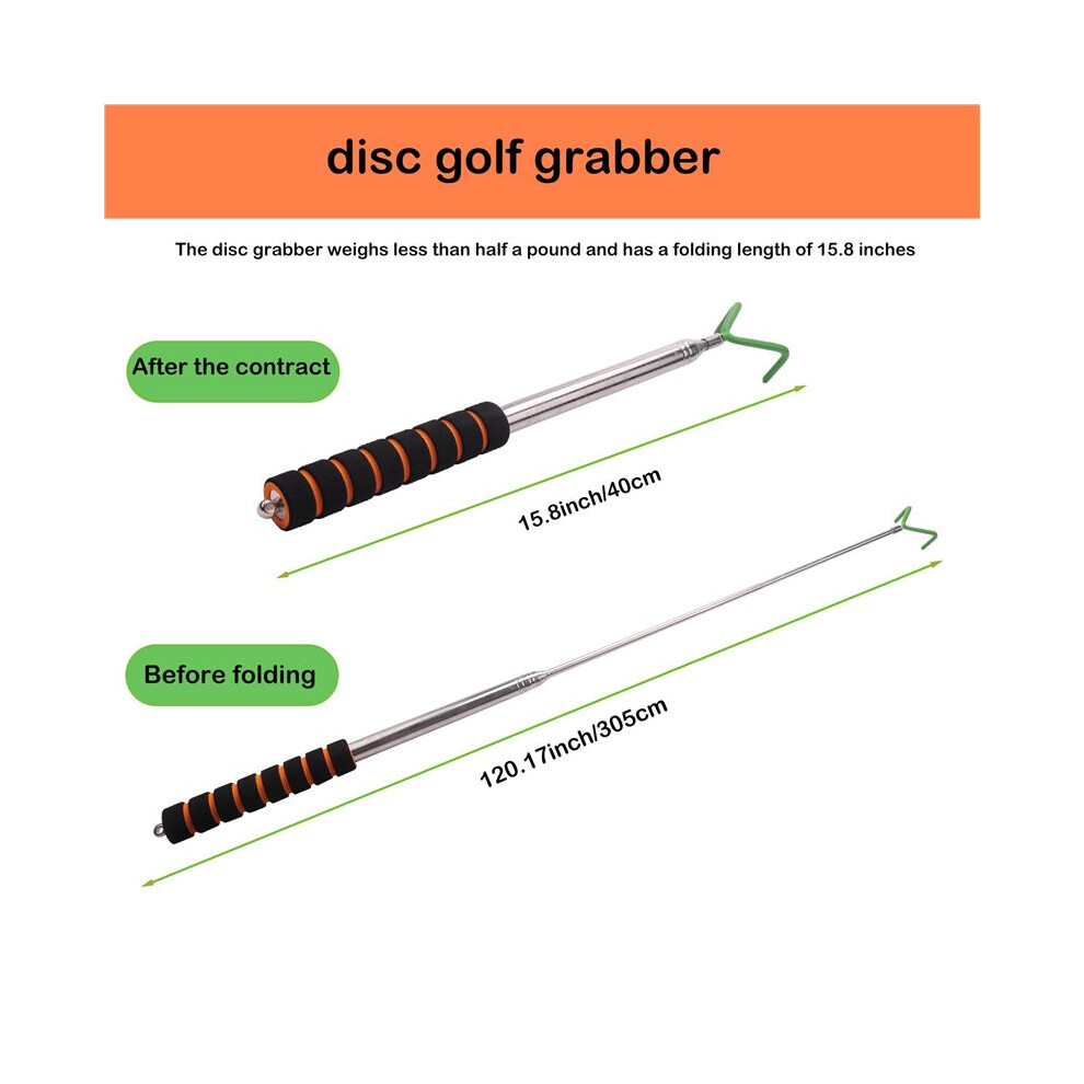 Disc Golf Retriever Telescoping Grabber Durable Stainless Steel Retrieving Device Retrieve Discs 4851755674635