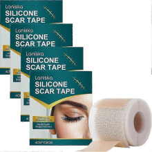 (4pcs) 1-5x Silicone Scar Sheets, Self-Adhesive Scar Cover Tape Reusable and Effective Skin Care Strips