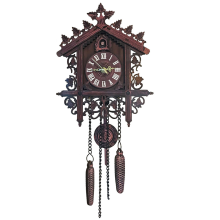 Automatic Shut-Off Cuckoo Clock with Silent Operation (No Cuckoo Sound), Black Forest Wooden Cuckoo Clock with Hanging Hole on the Back, Cuckoo Sound