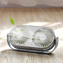 (GRAY) Double Head Fan 360 Adjustable Usb Mini Aromatherapy Fan