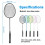 (one racket, Black) Training Badminton Racket Physical Education Exercise Sports Equipment 5