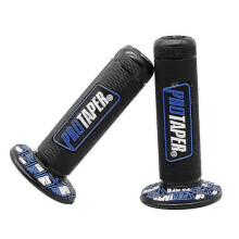 (Blue black) Motorcycle Handle Grips Motocross Protaper Grip Handlebar Dirt Pit Bike 7/8" Handlebar Rubber Gel Dual Density Mx Grips