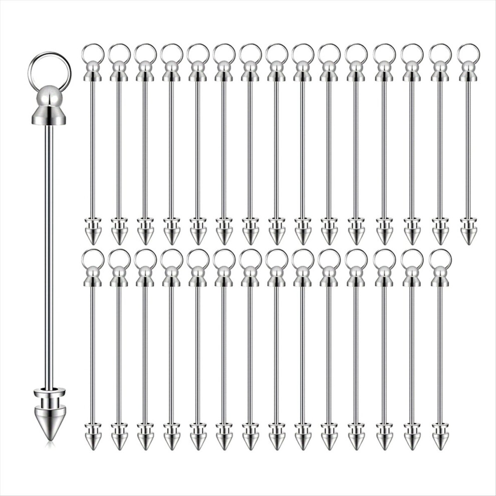 30 Pcs Beadable Keychain Bars Blanks Making Supplies For Diy Crafts Jewelry Accessories 4851249042346
