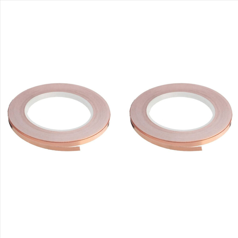 2X Single-Sided Adhesive Copper Foil Tape Self-Adhesive Shielding Anti-Interference For Guitar (5Mmx20m) 4851249052758