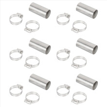 Conjunto de 6 conectores de tubo de escape de aquecedor de 24 mm, mangueira de ventilação de gás de aço inoxidável com braçadeiras para Webasto