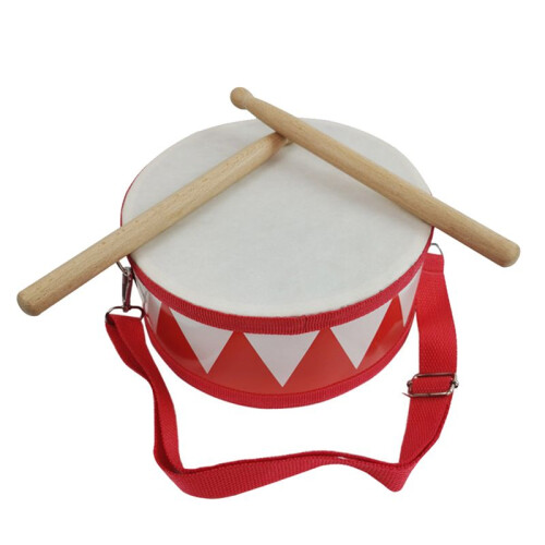 Conjunto de Caixa de Tambor Infantil de Madeira com 20 cm (8 polegadas) para Desenvolvimento do Ritmo - Brinquedo de Percussão para Crianças