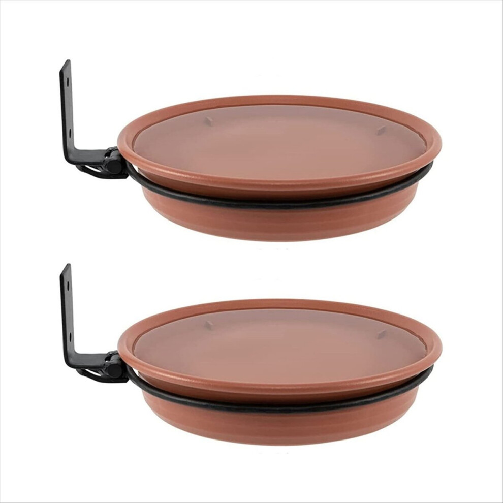 Bird Feeder Deck Feeders Bath Tray Removable Adjustable Wall-Mounted Large Capacity Outdoor 2Pcs 4851249057098