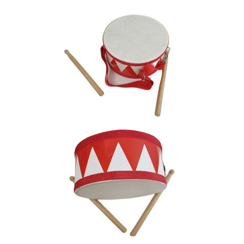 Conjunto de Caixa de Tambor Infantil de Madeira com 20 cm (8 polegadas) para Desenvolvimento do Ritmo - Brinquedo de Percussão para Crianças 1
