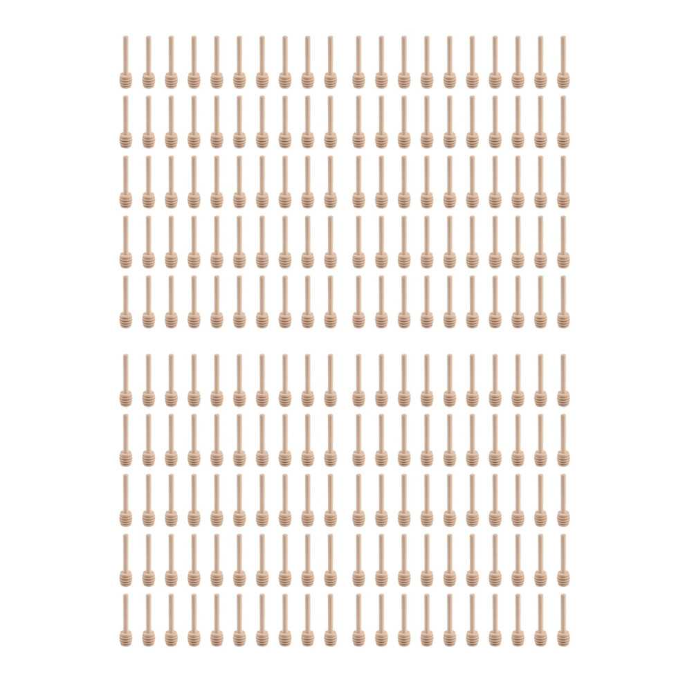200 Pack Of Mini 3 Inch Wood Honey Dipper Sticks, Individually Wrapped, Server For Jar Dispenser Drizzled 4851249031661