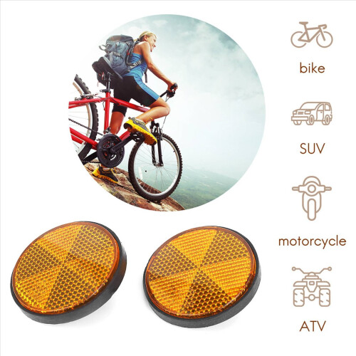 unidades de refletor redondo laranja de 2 polegadas, universal para motocicleta, quadriciclo e motocross. 2