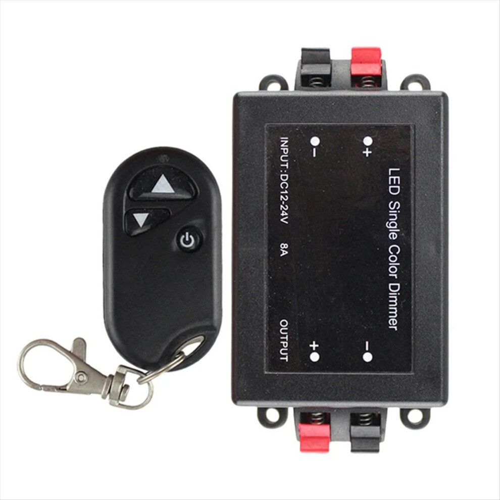 8A 12V 24V Dc Single Color Led Strip Dimmer 1-Channel Pwm Signal Dimming Controller With 3-Key Remote Control Light 4851249048515