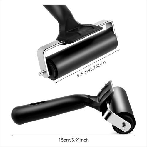 Thinp Rubber Roller,Brayer Rollers for Crafting 3.74inch Roller Black Printing Inking and Stamping 1