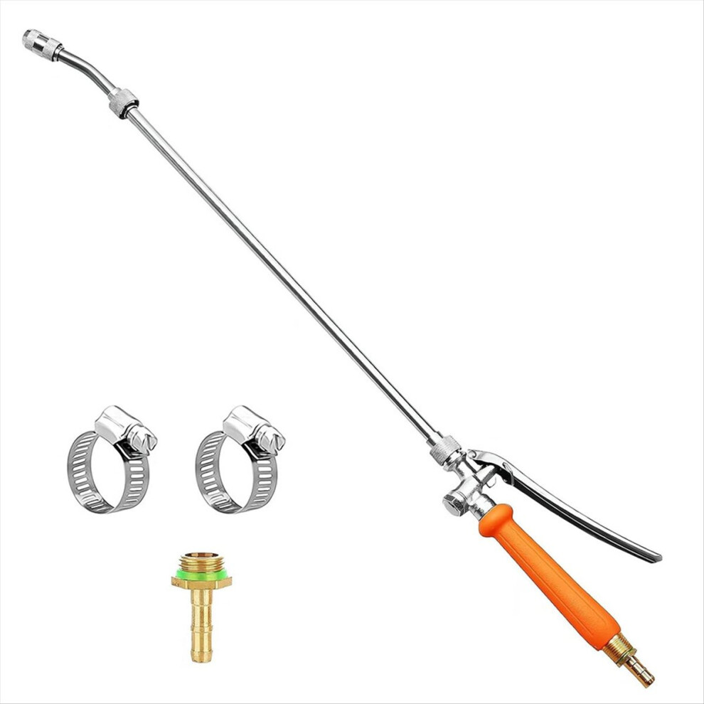 Stainless Steel Sprayer Wand,1/4In&3/8In Brass Barb Wand Replacement,29In Wand+ Shut Off Valve 4851755670163