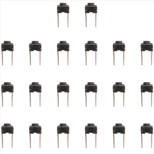 20 τεμάχια στιγμιαίος διακόπτης αφής 6x6x5mm με 2 ακίδες DIP μέσω οπής