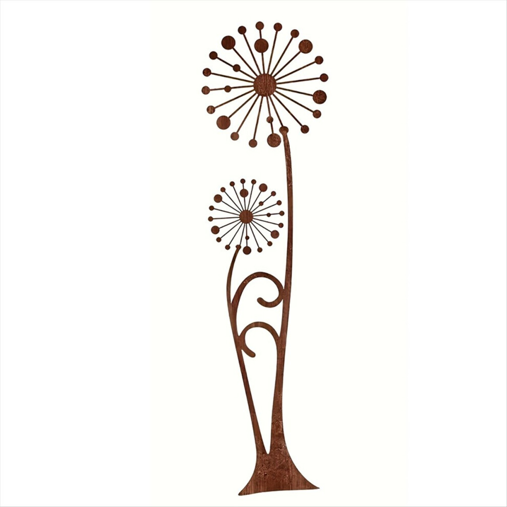 Decorative Rusty Dandelions Plant Stake Outdoor Iron Artwork Stable Construction Easy Installation Yard Lawns 4851249067080