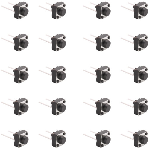 20 τεμάχια στιγμιαίος διακόπτης αφής 6x6x5mm με 2 ακίδες DIP μέσω οπής 2