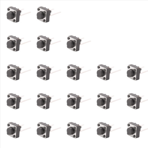 20 τεμάχια στιγμιαίος διακόπτης αφής 6x6x5mm με 2 ακίδες DIP μέσω οπής 1