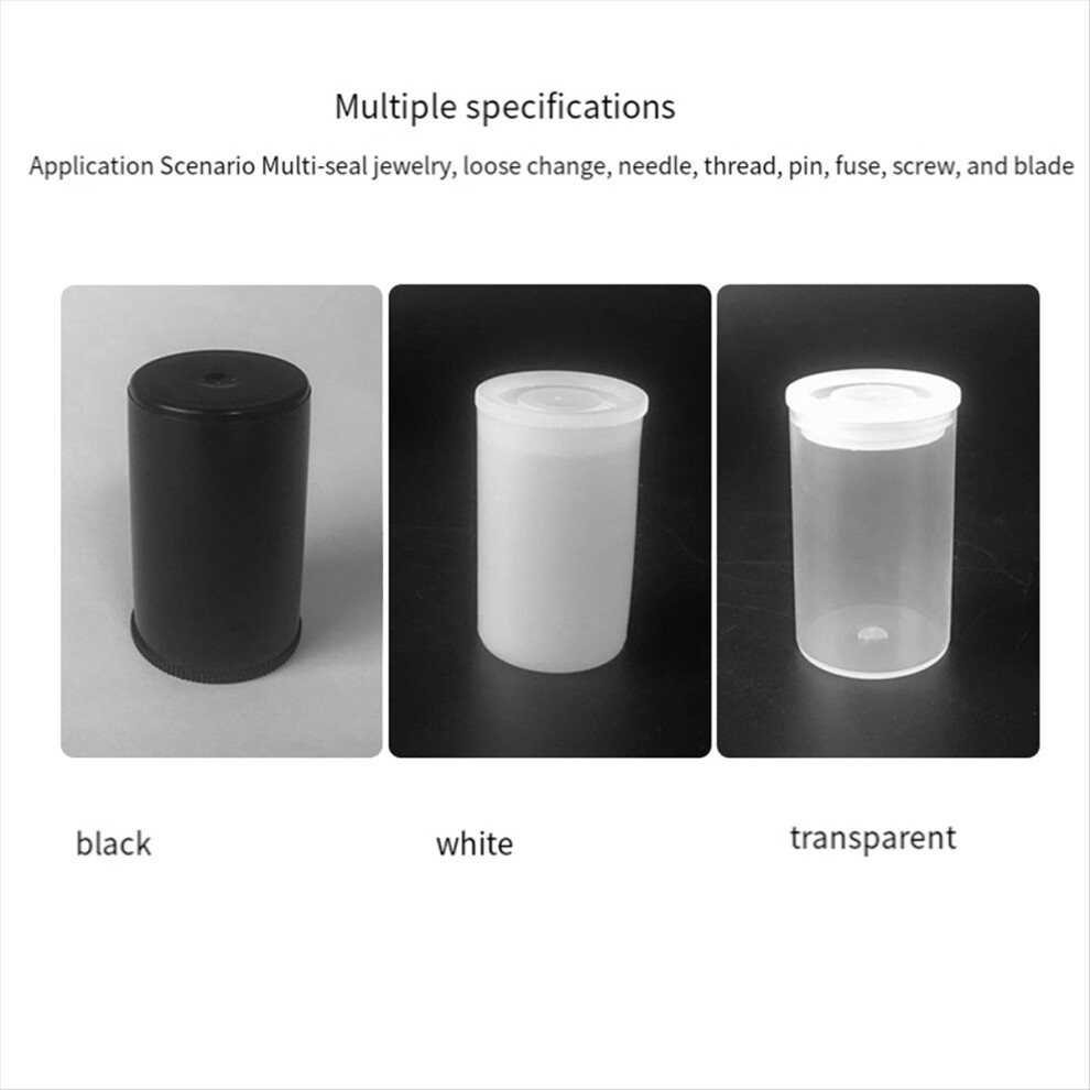 100Pcs Plastic Empty Film Canister Camera Reel Container Storage Case Can For Accessories Art Bead Coin Pill Black 4851249050068