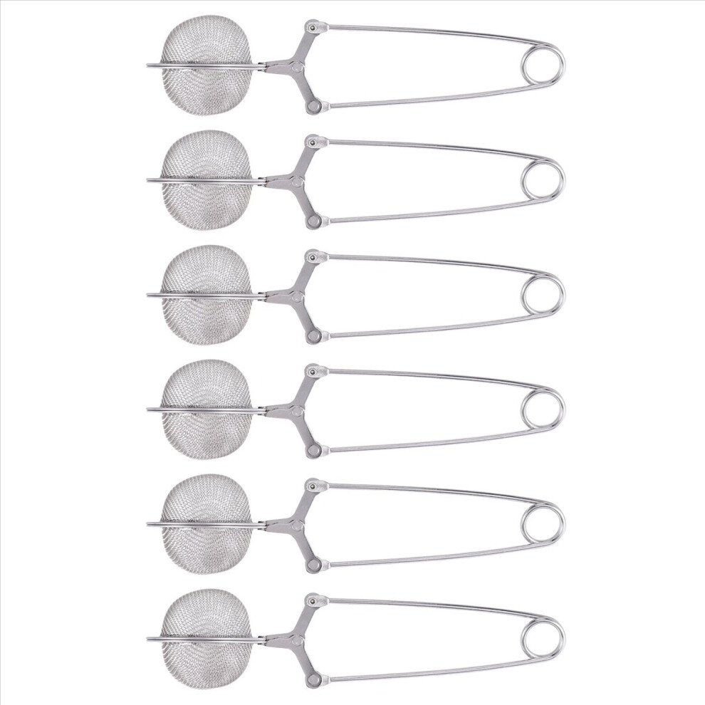 6Pcs Tea Infuser Loose Leaf Snap Ball Strainer Spoon Stainless Steel Filter Steeper With Handle 4851249077577