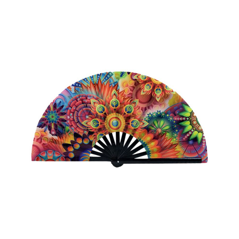 Folding Fan Handheld Nylon Cloth Foldable Hand Fan Chinese Fan Festival Decoration Craft Party Favors
