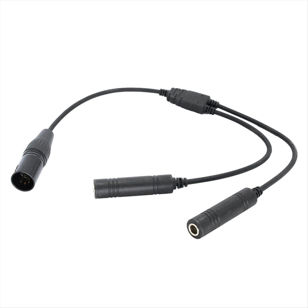 Ga Dual Plugs To Airbus 5 Pin Xlr Adapter Aviation Headphone Cable Universal For Communication Black 4851249078819