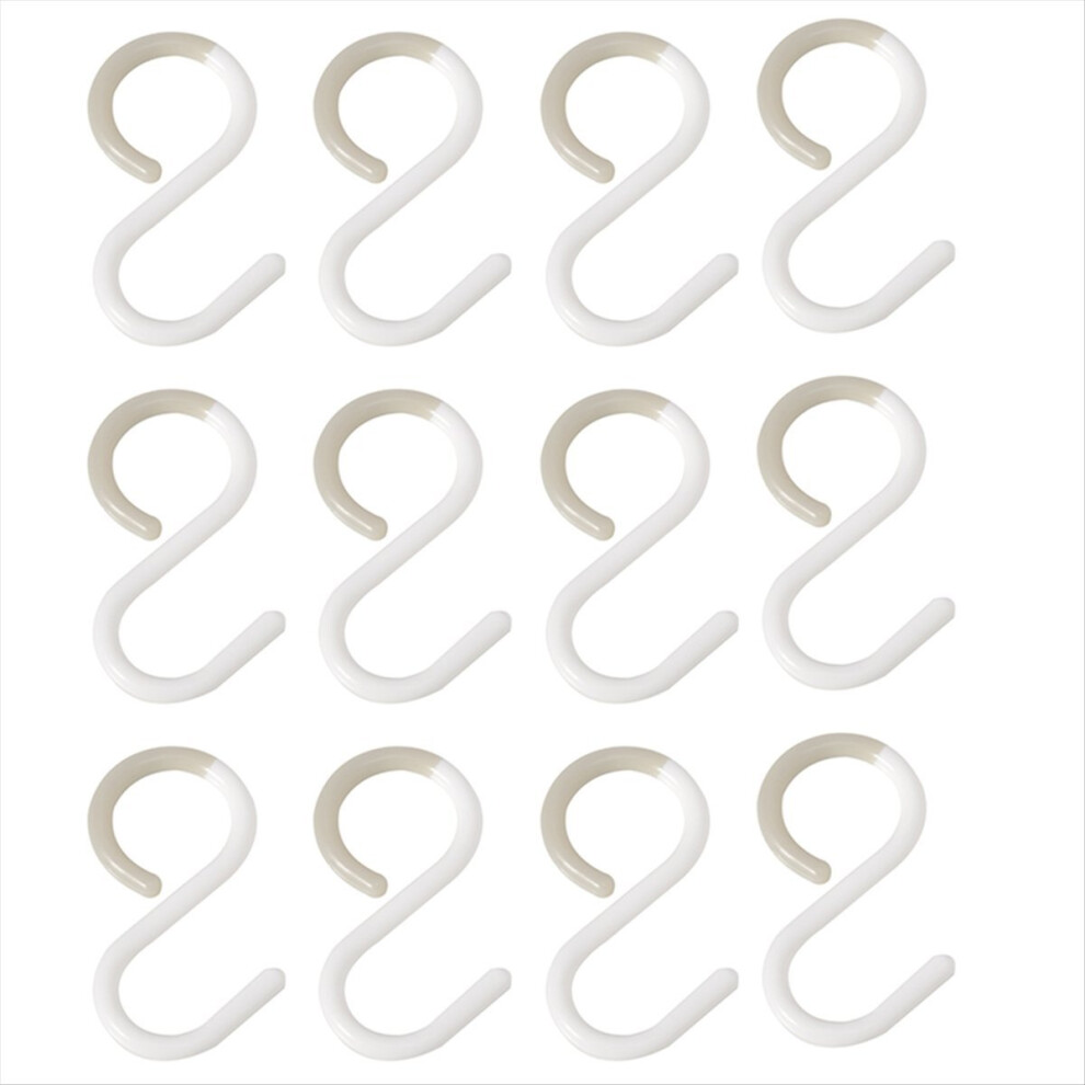 12Pack S Hooks Rack Hanger Shaped Hanging Flexible Neck For Easy Twist Kitchen Bathroom White 4851249070127