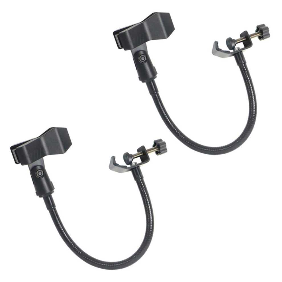 2X Flexible Gooseneck Microphone Stand With Desk Clamp For Radio Broadcasting Studio, Live Broadcast Equipment 4851249068742