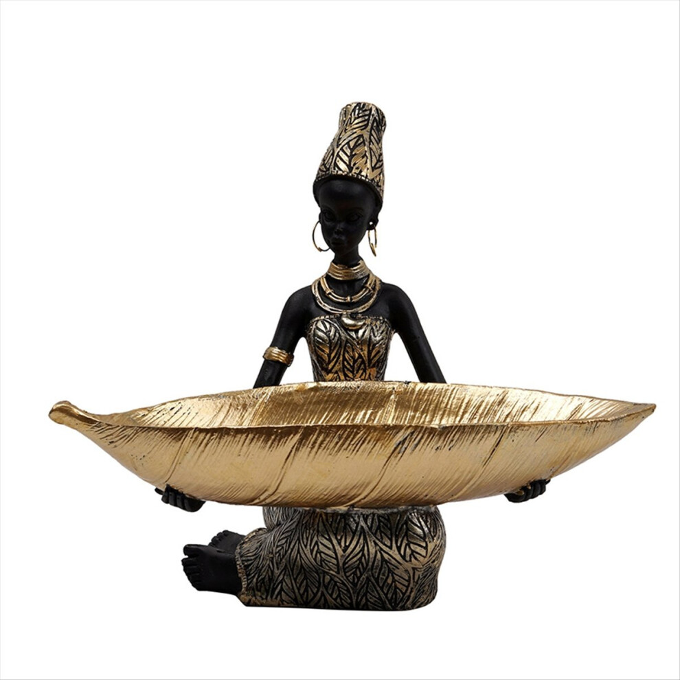 Woman Resin Tray - Luxury Home Decor For Living Room Candy Holder Container Table Decoration Fruit Bowl Ornaments Black 4851249066908