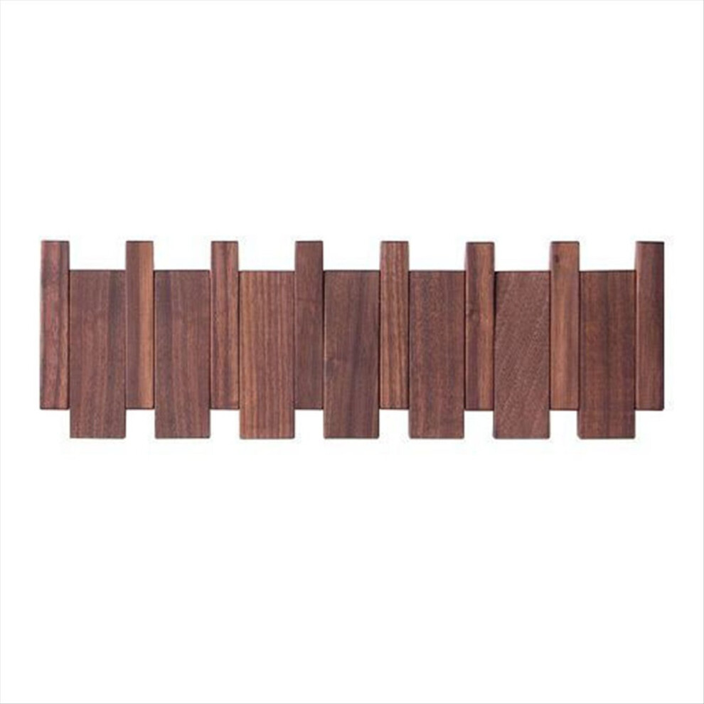 Wall-Mounted Coat Hanger Solid Wood Clothes Hook Door Rack Home Decoration Walnut 6 Hooks 4851249066731